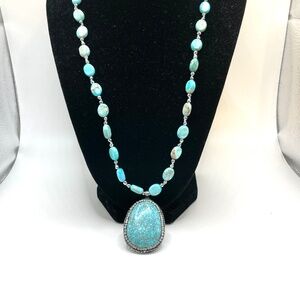Iris & Lily London Sterling Silver Hematine Jasper Beaded Pendant Necklace NWT